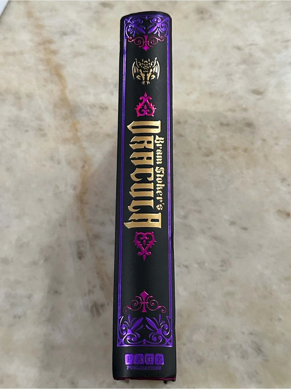 Dracula Hardcover Book with Purple and Gold Accent